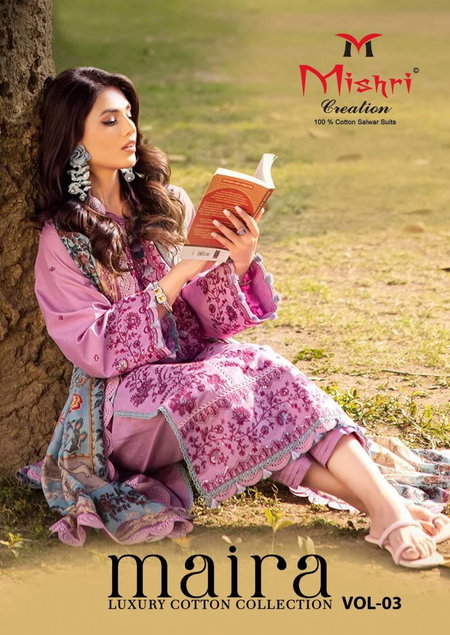 Maira 3 by Mishri Cotton Printed Karachi Style Dress Material suppliers in india